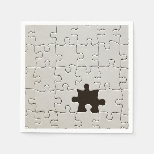Vermisst Jigsaw Puzzle Piece White Serviette (Vorderseite)