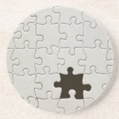 Vermisst Jigsaw Puzzle Piece White Untersetzer (Vorne)