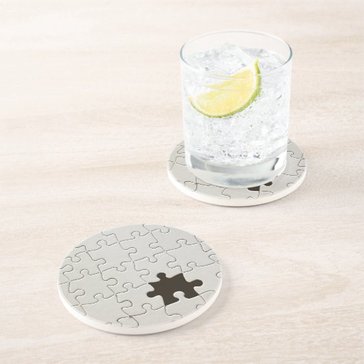 Vermisst Jigsaw Puzzle Piece White Untersetzer (Seite)
