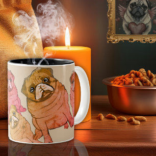 Vermisst mein Mops Zweifarbige Tasse