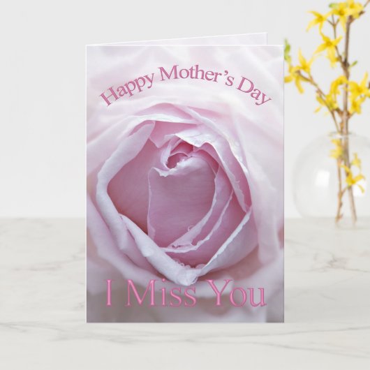 Vermisst mit rosa Rosa auf Mutterkarte Karte (Gelbe Blume)