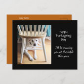 Vermisst Niedlicher weißer Hund Schwarzer Erntedan Postkarte (Vorne/Hinten)