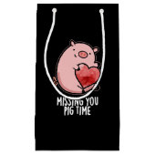 Vermisst Pig Time Funny Animal Pub Dark BG Kleine Geschenktüte (Vorderseite)