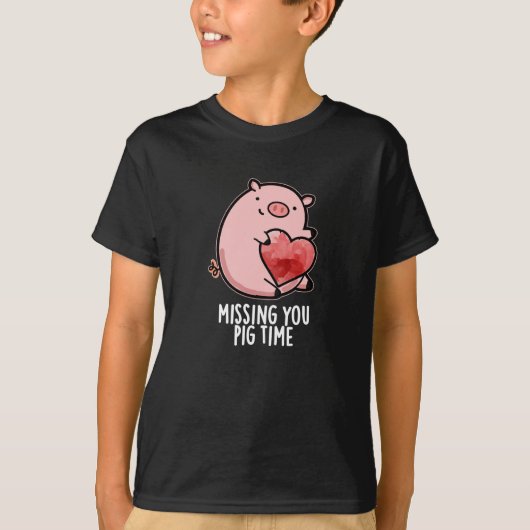 Vermisst Pig Time Funny Animal Pub Dark BG T-Shirt (Vorderseite)