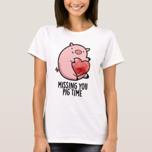 Vermisst Pig Time Funny Animal Puff T-Shirt