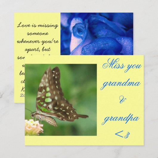 VERMISST POSTKARTE (Vorne/Hinten)