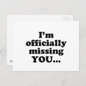 vermisst postkarte (Vorne/Hinten)