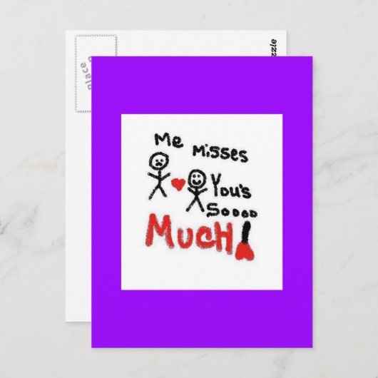 Vermisst Postkarte (Vorne/Hinten)