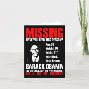 Vermisst Präsident Obama T Shirt Karte