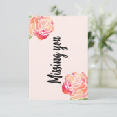 "Vermisst" Rosengrüßkarte Dankeskarte (Stehend Vorderseite)