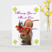 Vermisst Sie auf Karneval-Dackelgrußkarte Karte (Gelbe Blume)