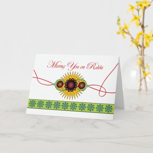 Vermisst Sie auf Rakhi, Raksha Bandhan, Hindu Karte (Gelbe Blume)