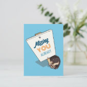 Vermisst Sie bereits Igel Picket Signieren Cartoon Postkarte (Stehend Vorderseite)