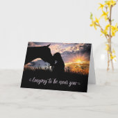 Vermisst Sie Cowgirl und Pferd Karte (Gelbe Blume)