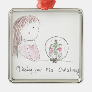 Vermisst Sie dieses Weihnachten Silbernes Ornament