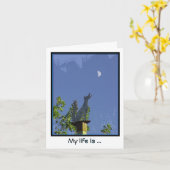 Vermisst Sie--Heulen am Mond Notecard Karte (Gelbe Blume)