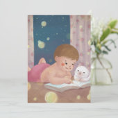 Vermisst Sie: Junge und Katze Illustration Einladung (Stehend Vorderseite)