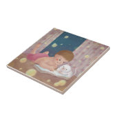 Vermisst Sie: Junge und Katze Illustration Fliese (Seite)