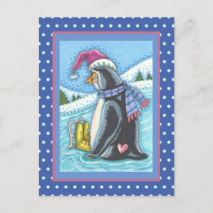 VERMISST SIE, LEONY HERZENGUIN WHIMSY HOLIDAY POSTKARTE