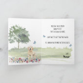 Vermisst Sie lieben Goldendoodle Dog Looking Windo Karte (Innenseite)