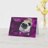"Vermisst Sie" Mops-Gruß-Karte Karte (Gelbe Blume)