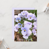 Vermisst Sie Pastell Lila Stiefmütterchen Foto ben Karte (Vorderseite/Rückseite Beispiel)