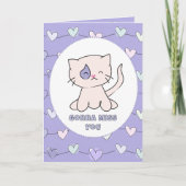 Vermisst Sie Sad Cat Cartoon Funny Sprichwort Karte (Vorderseite)