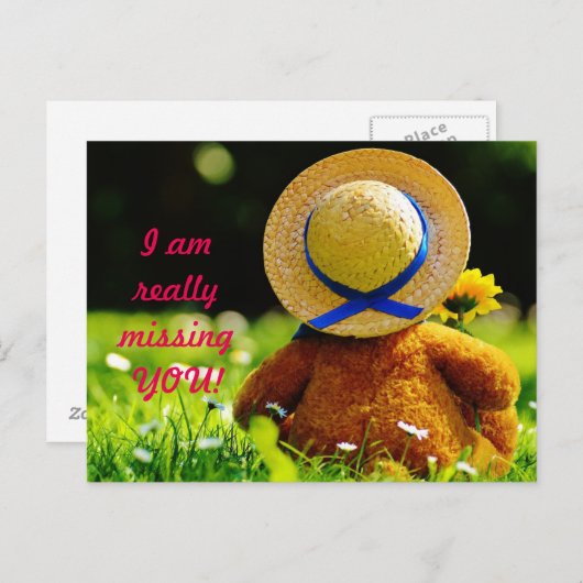 Vermisst Sie schreiben Postkarte (Vorne/Hinten)