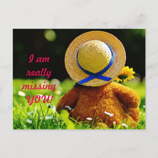 Vermisst Sie schreiben Postkarte (Vorderseite)