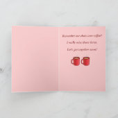 Vermisst Sie Schwester: Rote Kaffee-Tasse Karte (Innenseite)