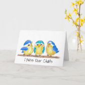 Vermisst Sie und unsere Chate Vögel Sprichwort sei Karte (Gelbe Blume)