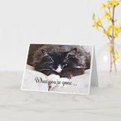 Vermisst Sie "Wenn Sie weg sind" Sad Cat Spaß Karte (Gelbe Blume)