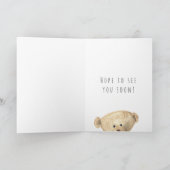 "Vermisst" Trauriger Teddybär mit Red Sweater Card Karte (Innenseite)