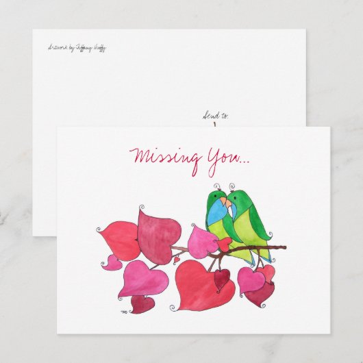 Vermisst, Vögel lieben Postkarte (Vorne/Hinten)