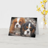 Vermisst You Card Cavalier King Charles Karte (Gelbe Blume)