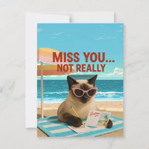 Vermisst You Cat ist auf der Strandpostkarte Postkarte