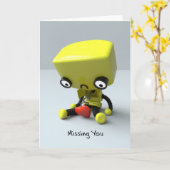 Vermisst You - Sad Robot Karte (Gelbe Blume)