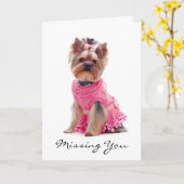 Vermisst You Yorkshire Terrier Greeting Card Verse Karte (Gelbe Blume)