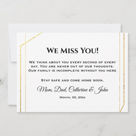 Vermisste 5 Foto minimalistische Familientruppen Dankeskarte (Rückseite)