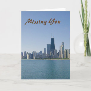 Vermisste Dir Chicago Skyline Card Karte