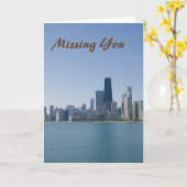 Vermisste Dir Chicago Skyline Card Karte (Gelbe Blume)