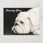 "Vermisste du" English Bulldog Postkarte (Vorderseite)