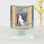 Vermisste Du magst englischen Zeiger Hund am Fenst Karte (Gelbe Blume)