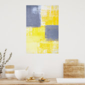 "Vermisste" Graue und gelbe Abstrakte Kunst Poster (Küche)