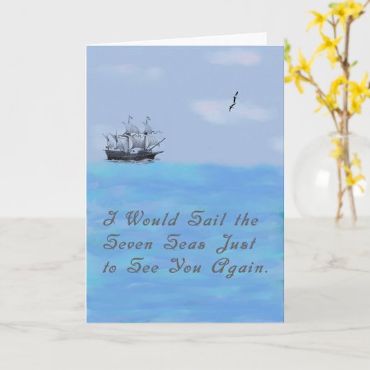 Vermisste Karte mit Schiff und See (Gelbe Blume)