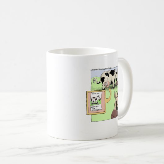 Vermisste Kuh Funny Cartoon Geschenke & Sammlerstü Kaffeetasse (VorderseiteRechts)