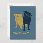 Vermisste Mops Postkarte (Vorne/Hinten)