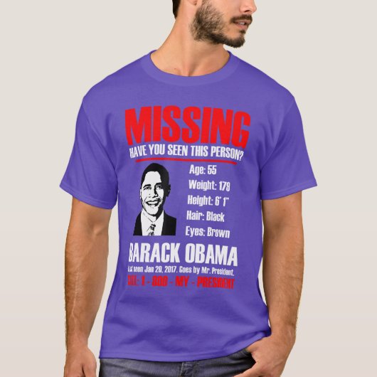 Vermisste Obama T-Shirt (Vorderseite)
