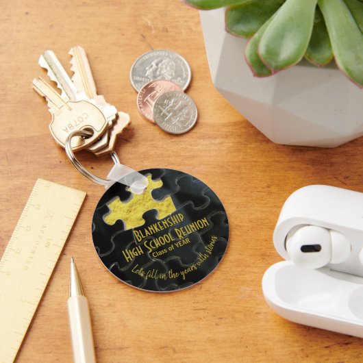 Vermisste Puzzle Piece Black Gold Class Wiedersehe Schlüsselanhänger (Schreibtisch)