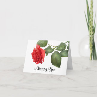 Vermisste Rote Rose Blume Grußkarte - Verse Karte